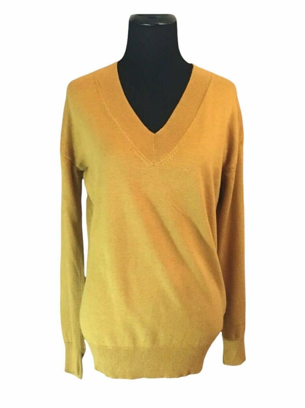 Lucky Brand Marigold Yellow Long Sleeves V-Neck Sweater-Size XS